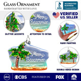 Merry Beachmas Glass Ornament