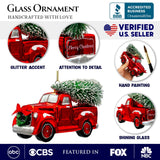 Glass Pickup Truck Ornament