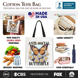 Anti Social Butterfly Canvas Tote Bag