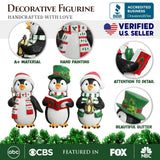 Set Of 3 Penguin Christmas Figurines