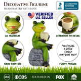 Coffee Frog Garden Statue