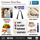 Eat Sleep Anime Repeat Tote Bag