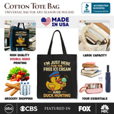 Here For The Free Ice Cream Canvas Tote Bag