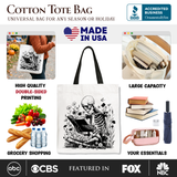 Reading Skeleton Canvas Tote Bag