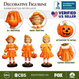 Set Of Three Pumpkin Girl Figurines