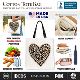 Leopard Heart Valentine Tote Bag