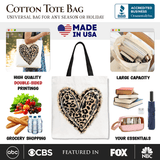 Leopard Heart Valentine Tote Bag