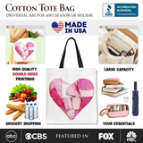 Patchwork Heart Canvas Tote Bag