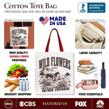 Wild Flowers And Horses Tote Bag