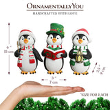 Set Of 3 Penguin Christmas Figurines