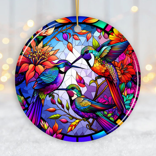 Hummingbird Stained Glass Ornament