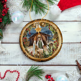 Rustic Nativity Ornament