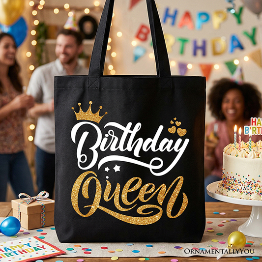 Birthday Queen Canvas Tote Bag