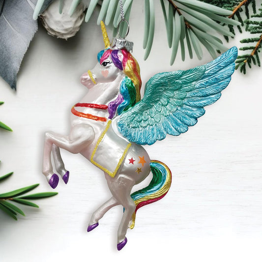 Glass Unicorn Ornament