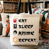 Eat Sleep Anime Repeat Tote Bag