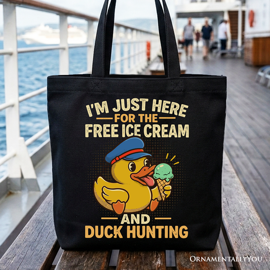 Here For The Free Ice Cream Canvas Tote Bag