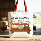In My Granny Era Chicken Canvas Tote Bag