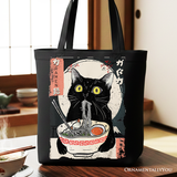 Ramen Cat Canvas Tote Bag