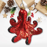 Octopus Blown Glass Ornament