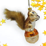 Squirrel Glass Ornament