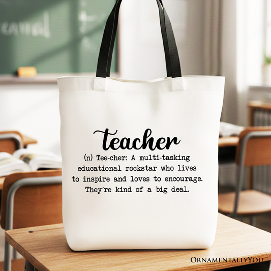 Teacher Definition Canvas Tote Bag