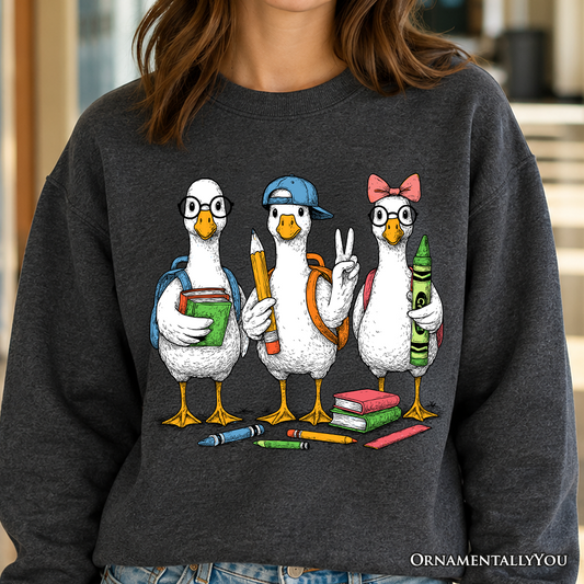 Plus Size Back To School Goose Sweatshirt