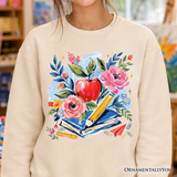 Floral Teacher Fleece Sweatshirt