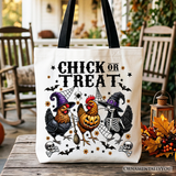 Chick Or Treat Chicken Canvas Tote Bag