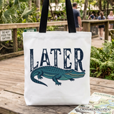 Later Alligator Canvas Tote Bag
