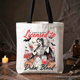 Licensed To Draw Blood Canvas Tote Bag