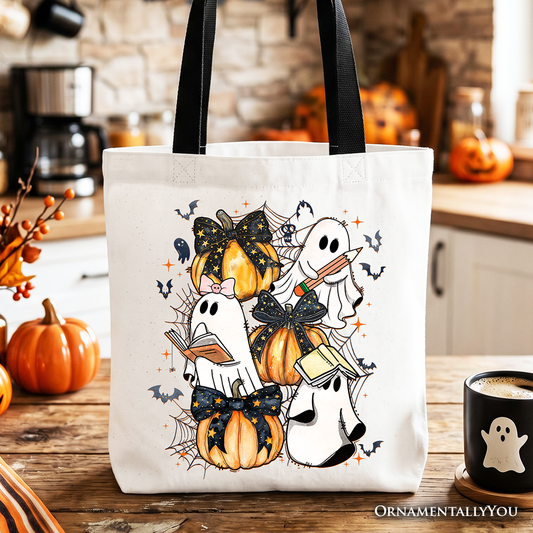 Halloween Ghost Canvas Tote Bag