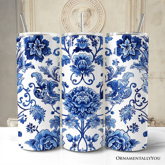 Floral Porcelain Print 20oz Tumbler