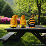 Set of Three Bee Gnome Figurines