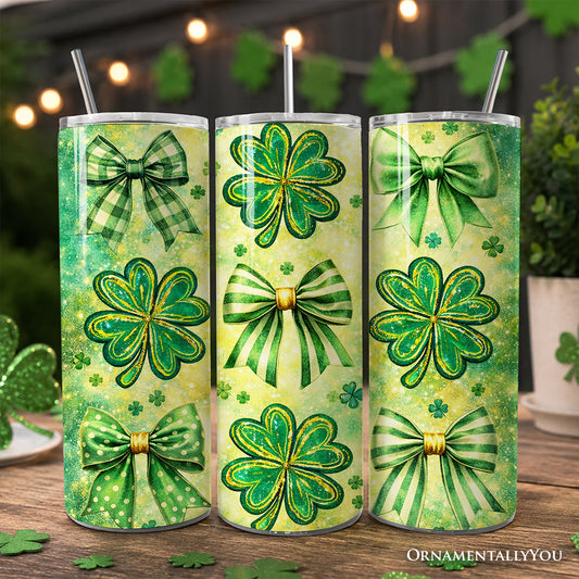 Shamrock Bow Print 20oz Tumbler