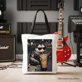 Iced Coffee Opossum Canvas Tote Bag
