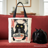 Ramen Cat Canvas Tote Bag