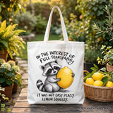 Lemon Squeezy Raccoon Tote Bag