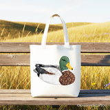 Mallard Duck Print Canvas Tote Bag