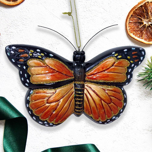 Monarch Butterfly Glass Ornament