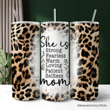 She Is Mom Leopard Print 20oz Tumbler