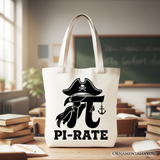 Pi Rate Canvas Tote Bag