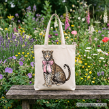 Leopard Print Canvas Tote Bag
