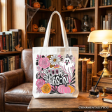 Spooky Teacher Neon Ghost Tote Bag, Retro Halloween Gift Shopper for Educators