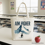 Aim Higher Penguin Canvas Tote Bag