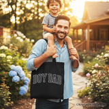 Boy Dad Varsity Canvas Tote Bag