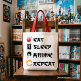Eat Sleep Anime Repeat Tote Bag