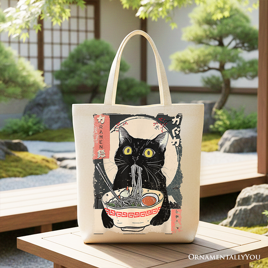 Ramen Cat Canvas Tote Bag
