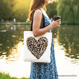 Leopard Heart Valentine Tote Bag