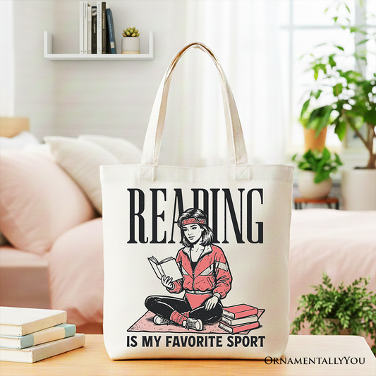 Reading Is My Favorite Sport Canvas Tote Bag