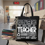 Teacher Label Canvas Tote Bag